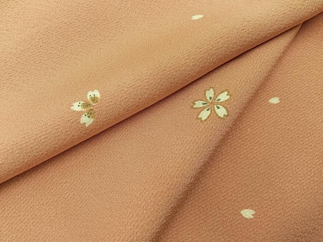 平和屋着物●上質な小紋 舞桜文 正絹 逸品 BAAY6063hj