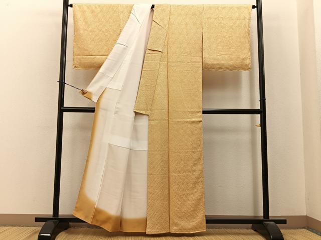 平和屋着物■大変加工の良い総絞り小紋 正絹 逸品 BAAY6066hj