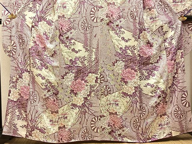 平和屋着物●豪華振袖 御所車花文 金彩 正絹 逸品 BAAY6087hj