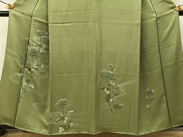 平和屋着物■訪問着 刺繍 菊 正絹 逸品 BAAY6088hj