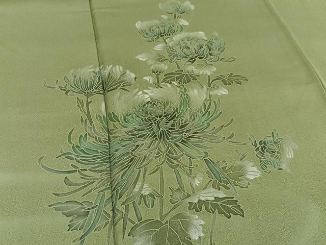平和屋着物■訪問着 刺繍 菊 正絹 逸品 BAAY6088hj