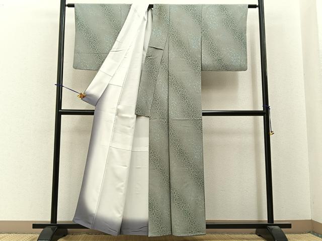 平和屋着物■上質な小紋 鳳凰花文 鬼しぼ縮緬 正絹 逸品 BAAY6089hj