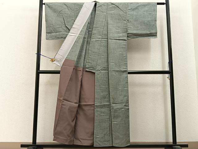 平和屋着物■上質な紬 胴抜き仕立て 霞文 正絹 逸品 BAAY6100hj