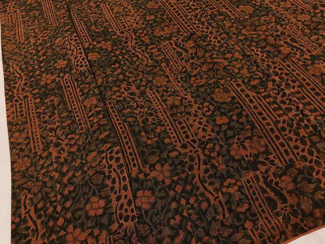 平和屋着物■上質な小紋 花唐草文 鬼しぼ縮緬 正絹 逸品 BAAY6101hj