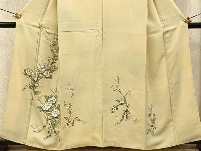 平和屋着物■訪問着 手描き 流水花文 暈し染め 金彩 正絹 逸品 BAAY6107hj