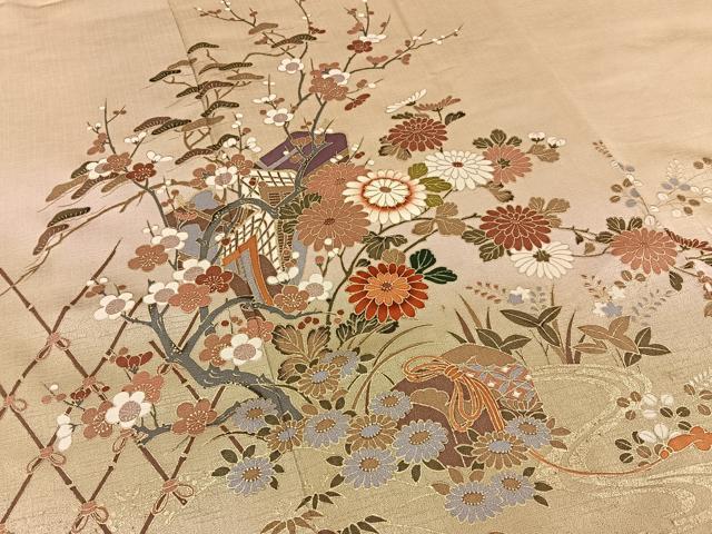 平和屋着物■訪問着 御所車花文 暈し染め 金彩 正絹 逸品 BAAY6114hj