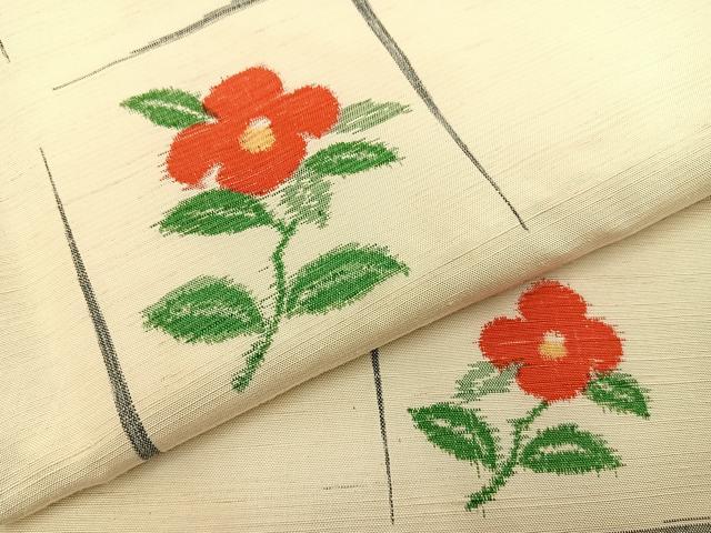 平和屋着物■上質な紬 椿 正絹 逸品 BAAY6122hj
