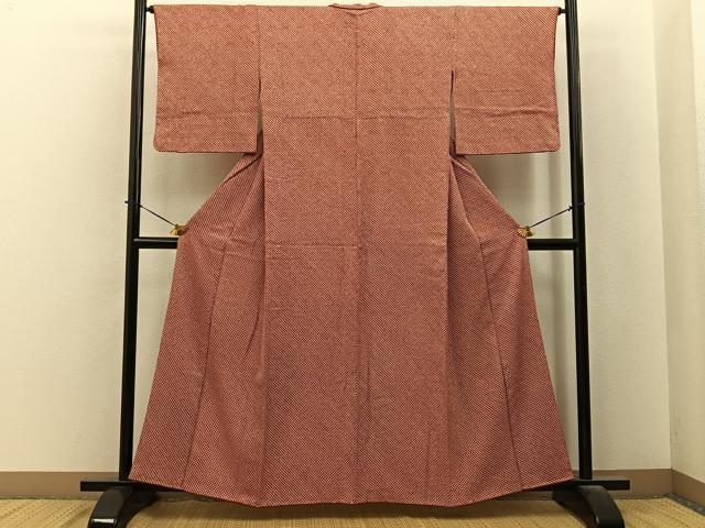 平和屋着物■大変加工の良い総絞り小紋 正絹 逸品 BAAY6127hj