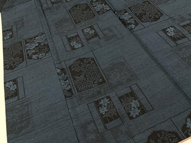 平和屋着物■上質な紬 草花文 正絹 逸品 BAAY6128hj