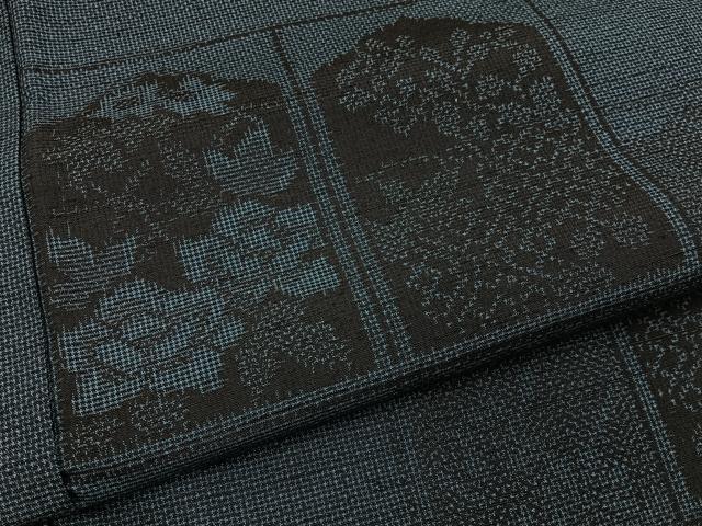 平和屋着物■上質な紬 草花文 正絹 逸品 BAAY6128hj