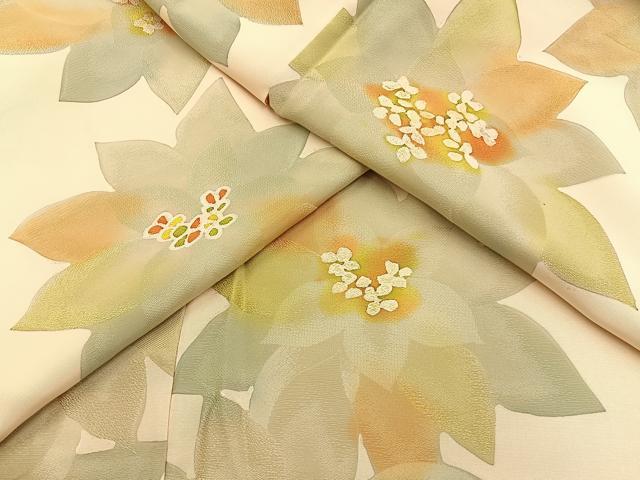 平和屋着物●上質な小紋 地紋起こし 花 正絹 逸品 BAAY6134hj