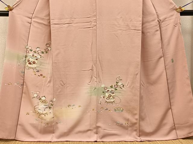 平和屋着物●訪問着 友禅 作家物 貝桶花文 暈し染め 正絹 逸品 BAAY6138hj