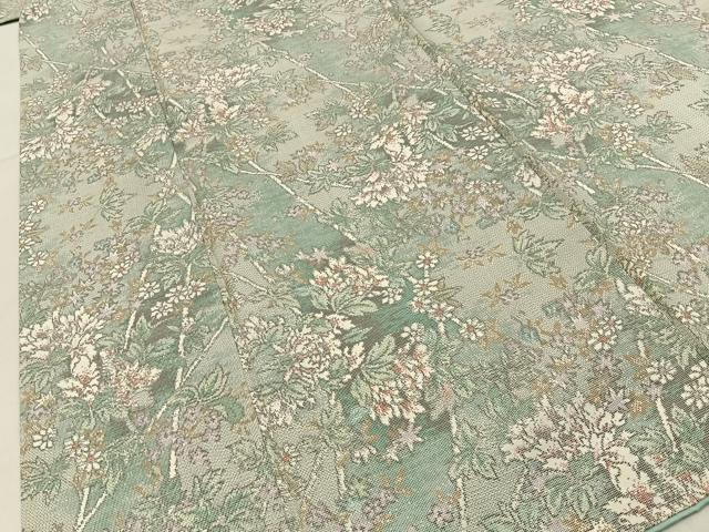 平和屋着物■上質な紬 草花文 正絹 逸品 BAAY6139hj