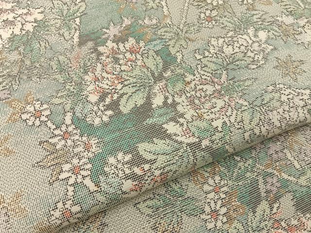 平和屋着物■上質な紬 草花文 正絹 逸品 BAAY6139hj