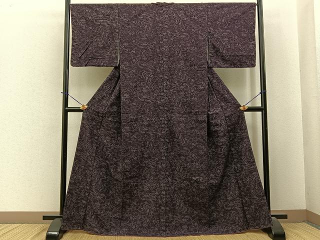 平和屋着物●結城紬 流水松竹梅文 正絹 逸品 未使用 BAAY6141hj