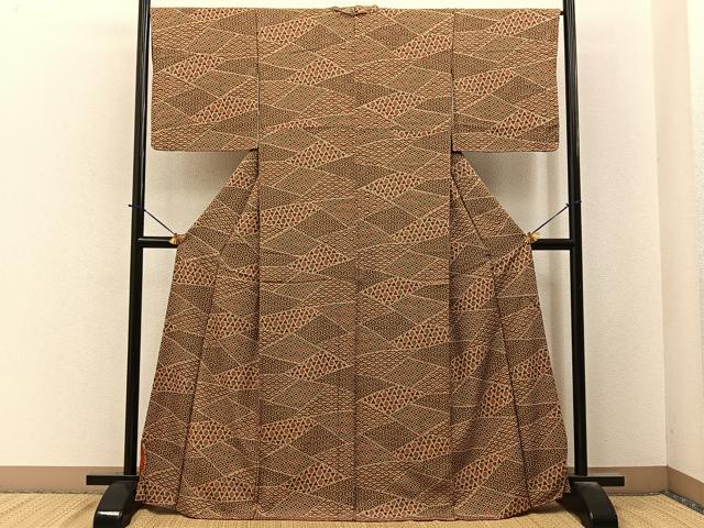 平和屋着物■上質な小紋 切嵌有職文 正絹 逸品 BAAY6143hj