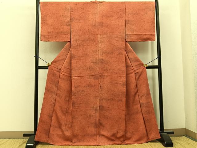 平和屋着物■上質な小紋 氷割れ文様 暈し染め 正絹 逸品 未使用 BAAY6145hj