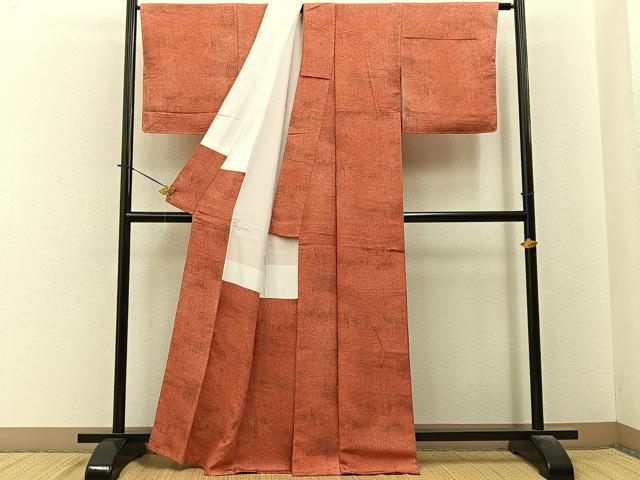 平和屋着物■上質な小紋 氷割れ文様 暈し染め 正絹 逸品 未使用 BAAY6145hj