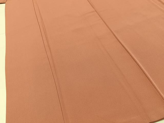 平和屋着物■上質な色無地 肉桂色 正絹 逸品 BAAY6151hj