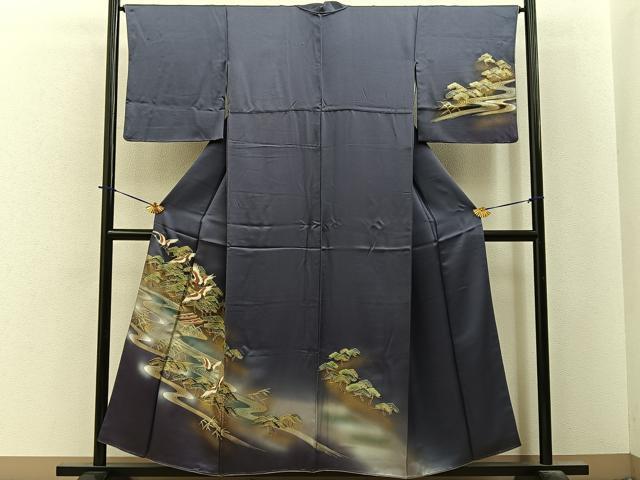 平和屋着物■訪問着 飛鶴浜松文 暈し染め 金彩 さが美扱い 正絹 逸品 BAAY6160hj