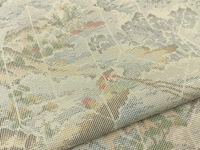 平和屋着物■上質な紬 風景文 正絹 逸品 未使用 BAAY6164hj