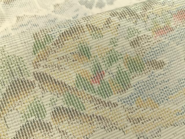 平和屋着物■上質な紬 風景文 正絹 逸品 未使用 BAAY6164hj