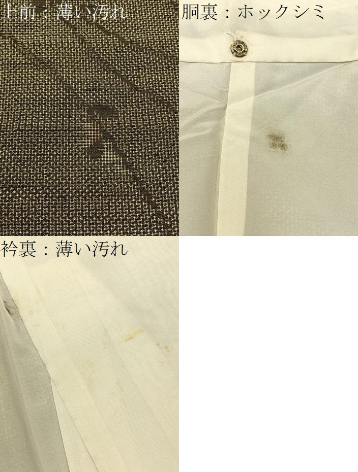 平和屋着物■上質な紬 草葉文 正絹 逸品 BAAY6191hj