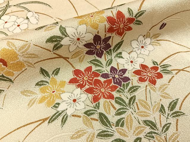 平和屋着物■上質な小紋 草花文 正絹 逸品 BAAY6192hj