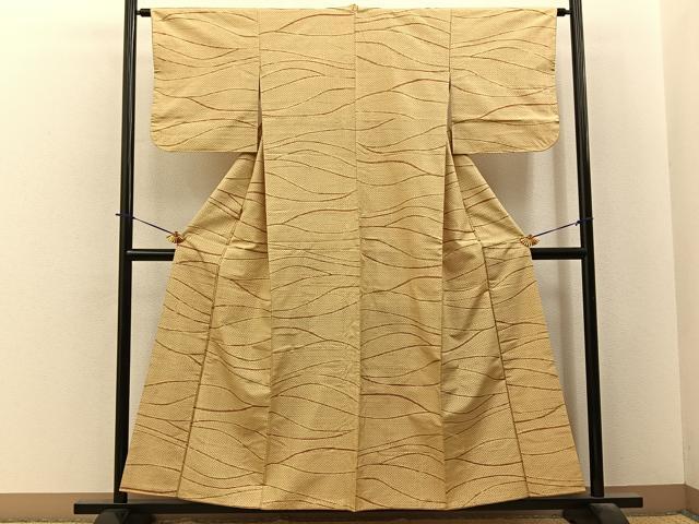 平和屋着物■上質な紬 流線文 正絹 逸品 BAAY6196hj