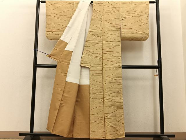 平和屋着物■上質な紬 流線文 正絹 逸品 BAAY6196hj
