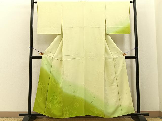 平和屋着物■訪問着 流水亀甲花地紋 暈し染め 正絹 逸品 BAAY6198hj