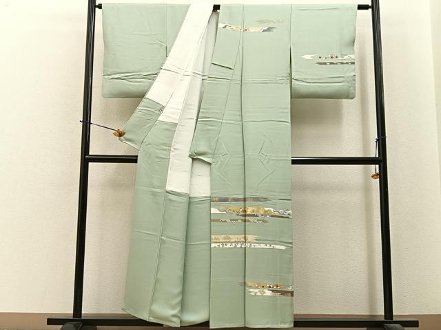 平和屋着物■訪問着 松竹梅七宝菊文 金彩 正絹 逸品 BAAY6200hj
