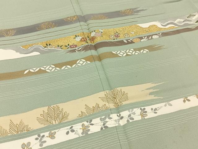平和屋着物■訪問着 松竹梅七宝菊文 金彩 正絹 逸品 BAAY6200hj