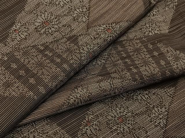 平和屋着物■上質な紬 切嵌菊吉祥文 正絹 逸品 BAAY6225hj