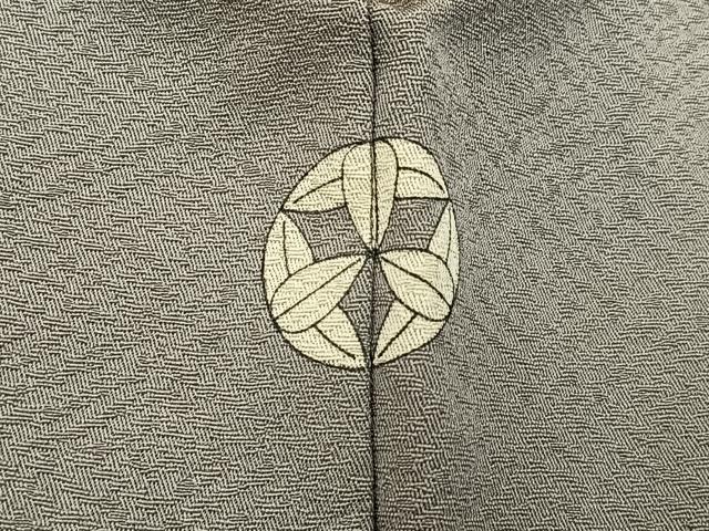 平和屋着物■上質な色無地 菱地紋 薄鈍色 正絹 逸品 BAAY6237hj