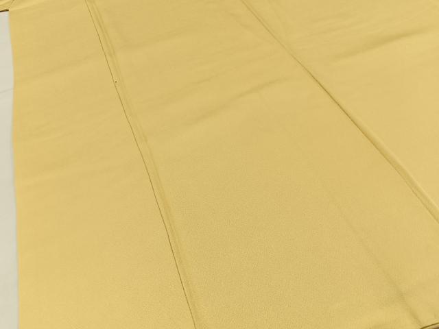 平和屋着物■上質な色無地 衣紋道高倉流 花菱地紋 卵色 正絹 逸品 BAAY6238hj