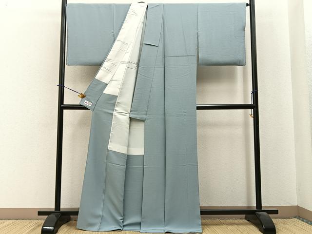 平和屋着物●上質な色無地 青磁鼠色 やまと誂製 正絹 逸品 BAAY6244hj