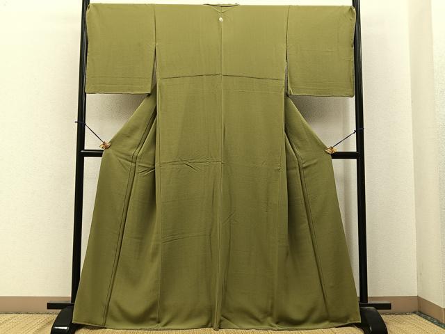 平和屋着物●上質な色無地 梅幸茶色 正絹 逸品 BAAY6247hj