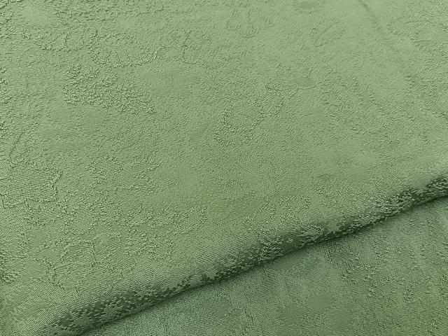 平和屋着物■上質な色無地 辻が花地紋 山葵色 正絹 逸品 BAAY6259hj