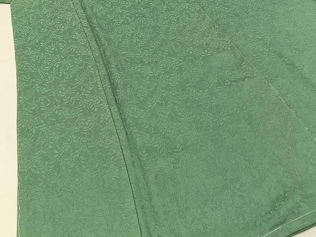 平和屋着物●上質な色無地 南天地紋 柳染色 正絹 逸品 未使用 BAAY6261hj