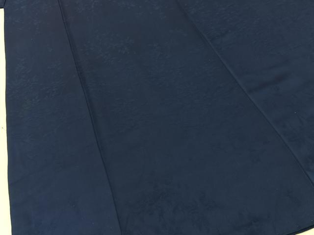 平和屋着物■上質な色無地 草花地紋 藍鉄色 正絹 逸品 BAAY6277hj