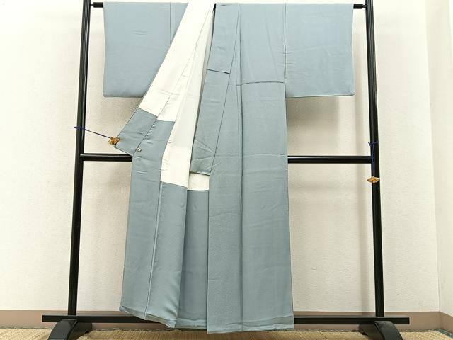 平和屋着物■上質な色無地 吉祥地紋 薄雲鼠色 さが美扱い 正絹 逸品 BAAY6279hj