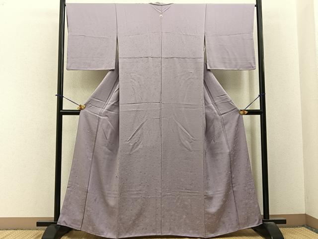 平和屋着物■上質な色無地 箔散らし地紋 鴇鼠色 正絹 逸品 BAAY6282hj