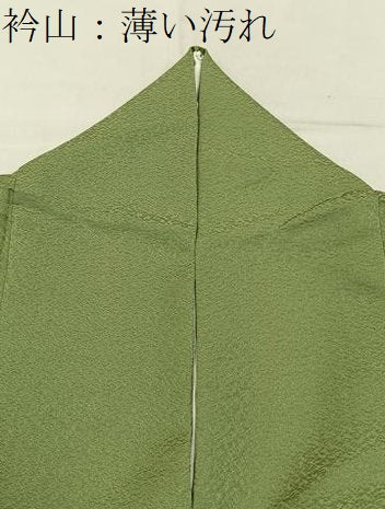平和屋着物■無地絵羽訪問着 立波地紋 黄海松茶色 正絹 逸品 BAAY6284hj