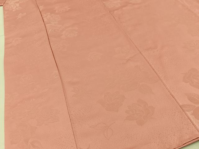 平和屋着物■上質な色無地 薔薇地紋 薄紅色 正絹 逸品 BAAY6286hj