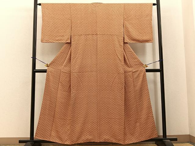 平和屋着物■上質な小紋 花青海波文 正絹 逸品 BAAY6287hj