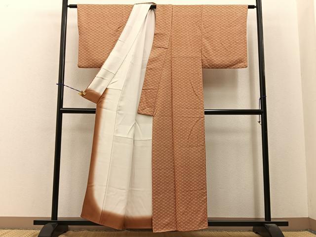 平和屋着物■上質な小紋 花青海波文 正絹 逸品 BAAY6287hj