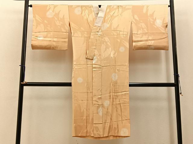 平和屋着物■長襦袢 無双仕立て 絞り 飛鶴地紋 正絹 逸品 BAAY6295hj