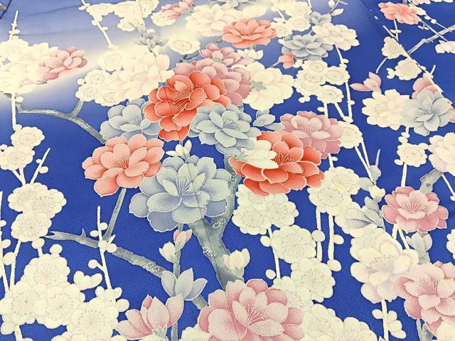 平和屋着物■豪華振袖 枝花文 暈し染め 銀彩 正絹 逸品 BAAY6314hj