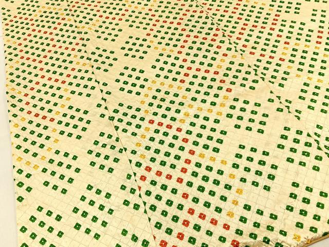 平和屋着物■上質な小紋 総絞り 亀甲文様 正絹 逸品 BAAY6318hj